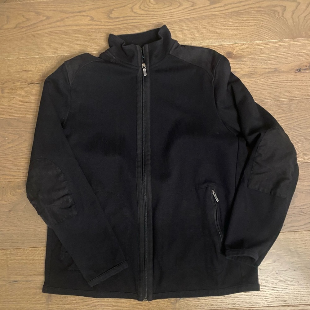 Men’s Perry Ellis zip-up black jacket sz large